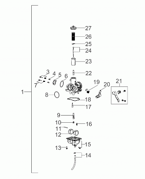 CARBURETOR - A06PB20AA/AB/AC/LE (49ATVCARB08PHX)