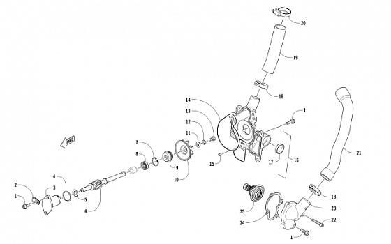 WATER PUMP AND THERMOSTAT