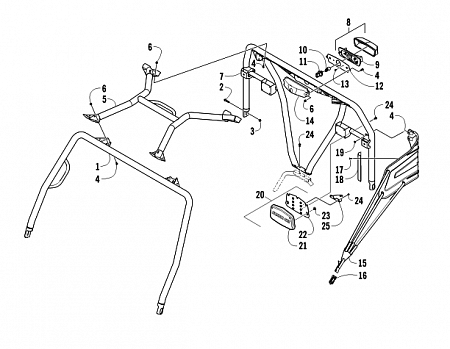 ROPS AND TAILLIGHT ASSEMBLY