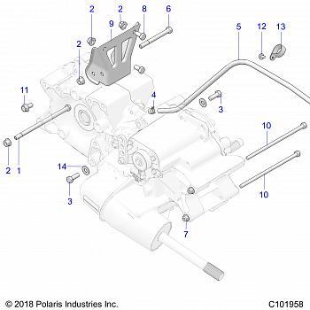 DRIVE TRAIN, MAIN GEARCASE MOUNTING - A19SDS57C5 (C101958)
