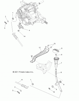 DRIVE TRAIN, GEAR SELECTOR - Z14VH57AD/6EAI/6EAW (49ATVGEARSELECT12RZR570)