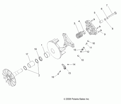 DRIVE TRAIN, PRIMARY CLUTCH - R13XE76AD/EAI (49RGRCLUTCHDRV09RZRS)