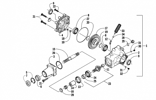 REAR DRIVE GEARCASE ASSEMBLY