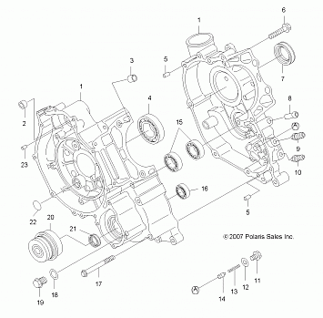 ENGINE, CRANKCASE - A08TN50AT/AX/AZ (49ATVCRANKCASE08SP500)