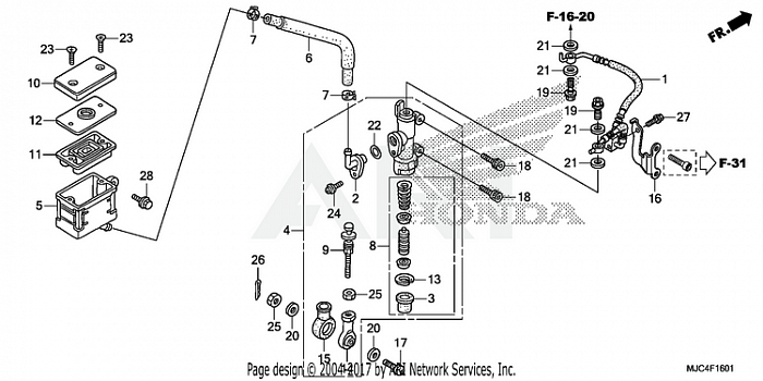 REAR BRAKE MASTER CYLINDER (CBR600RA)