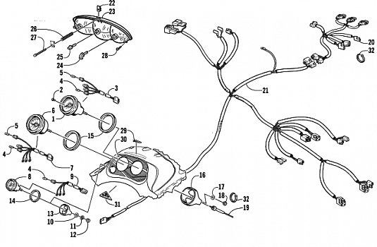 HEADLIGHT, INSTRUMENTS, AND WIRING ASSEMBLIES