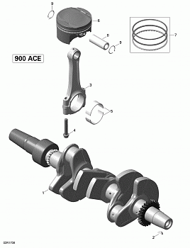 Crankshaft and Pistons - 900 ACE