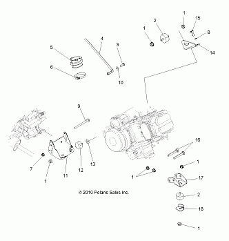 ENGINE, MOUNTING - A11DH50FX (49ATVENGINEMTG11SP500TRG)