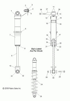 SUSPENSION, SHOCK, IFS (7043429) - S12CG6GSA/GSL/GEL (49SNOWSHOCKIFS7043429)