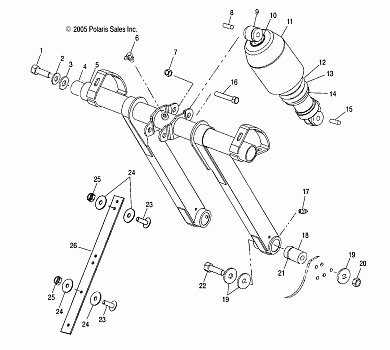 SUSPENSION, FRONT TORQUE ARM AND SHOCK - S08NB3AS (4997239723B07)