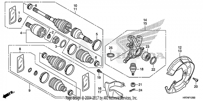 FRONT KNUCKLE + DRIVESHAFT