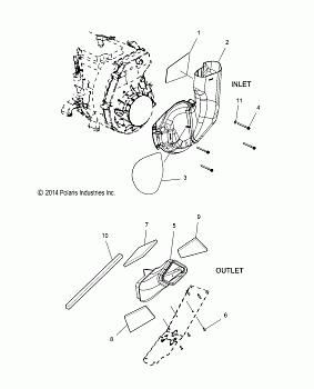 ENGINE, AIR INLET and OUTLET DUCTS - S15CU5BSL/BEL (49SNOWDUCT15550)