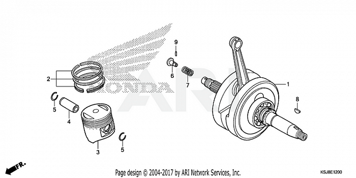 CRANKSHAFT + PISTON (CRF80F)