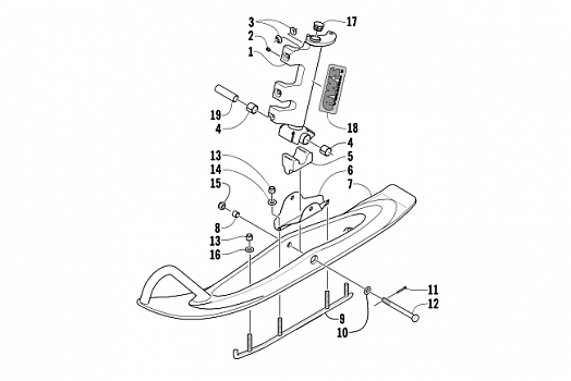 SKI AND SPINDLE ASSEMBLY