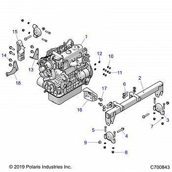 ENGINE, MOUNTING - R20RRED4F1/N1/SD4C1 (C700843)