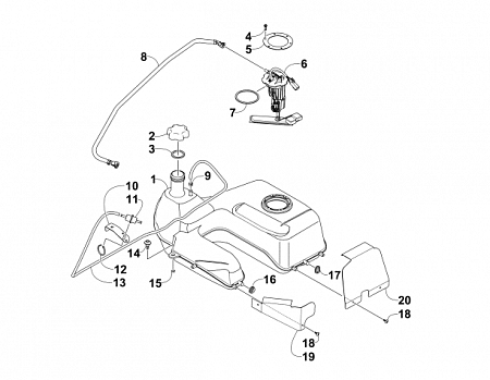 GAS TANK ASSEMBLY (VIN: 4UF10ATV5AT202942 AND UP)