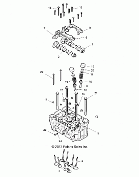 ENGINE, CYLINDER HEAD AND VALVES - Z146T1EAM/EAW (49RGRVALVE14RZR1000)