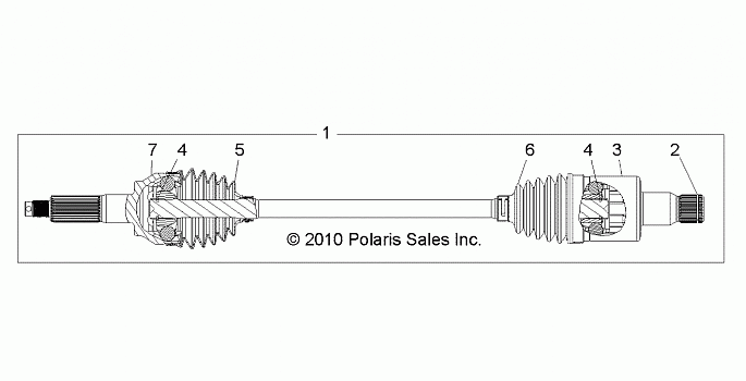 DRIVE TRAIN, REAR HALF SHAFT - R12VE76FX/FI (49RGRSHAFTDRIVERR11RZRS)