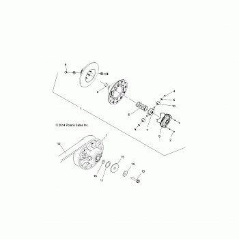 DRIVE TRAIN, SECONDARY CLUTCH - A15SVA85FD (49ATVCLUTCHDRIVEN1323223)