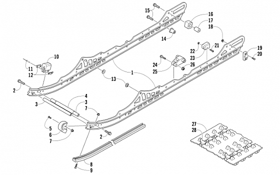 SLIDE RAIL AND TRACK ASSEMBLY