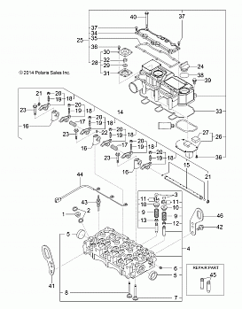 ENGINE, CYLINDER HEAD and BONNET - R14WH9EMD (49RGRCYLINDERHD14HIP)