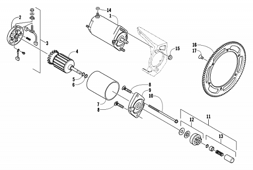 ELECTRIC START - STARTER MOTOR ASSEMBLY