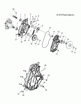 DRIVE TRAIN, CHAINCASE - S18CFF5BSL/BEL (49SNOWCHAINCASE14550)