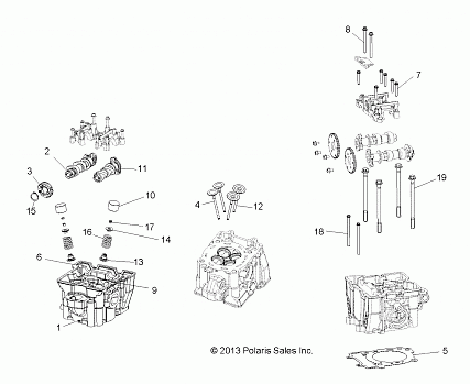 ENGINE, CYLINDER HEAD, CAMS and VALVES - R14RH57AA/AC/AR/6EAZ (49RGRCYLINDERHD14570)