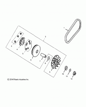 DRIVE TRAIN, PRIMARY CLUTCH - A16YAP20AF (49ATVCLUTCH12PHX)