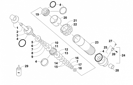 REAR SUSPENSION FRONT ARM SHOCK ABSORBER