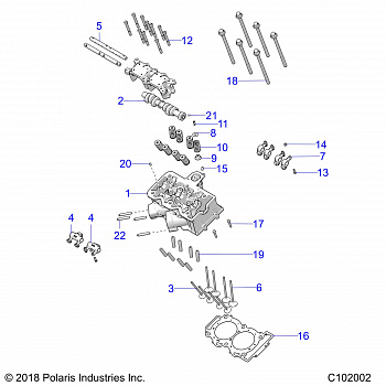 ENGINE, CYLINDER HEAD, CAM and VALVES - A20SVE95KR (C102002)