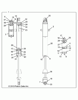 SUSPENSION, FRONT SHOCK - Z14ST1EFX (49RGRSHOCKFRT14RZR1000)