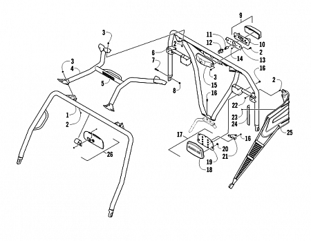 ROPS AND TAILLIGHT ASSEMBLY