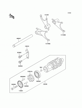 Gear Change Drum/Shift Fork(s)