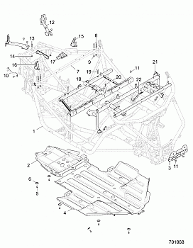 CHASSIS, MAIN FRAME AND SKID PLATE - Z18VAA87B2/E87BM/BW (701068)