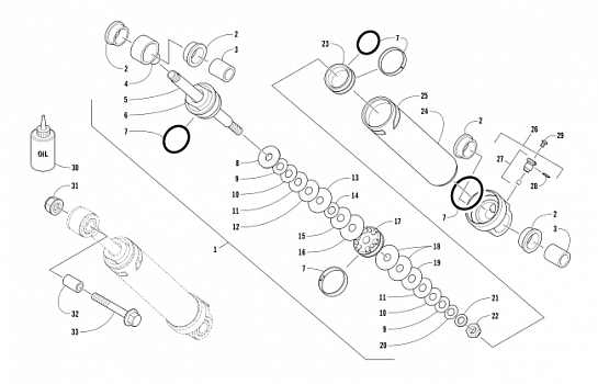 REAR SUSPENSION REAR ARM SHOCK ABSORBER