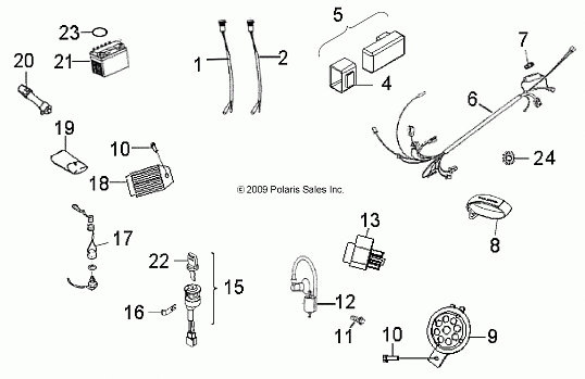 ELECTRICAL, SWITCHES, HARNESS and INDICATORS - A13FA09AA (49ATVELECT12SP90)