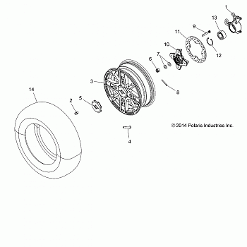 WHEELS, FRONT and HUB - A15SXE95FK (49ATVWHEELFRT15F1EU)