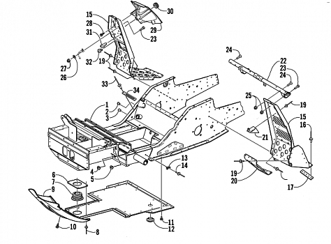 FRONT FRAME AND FOOTREST ASSEMBLY