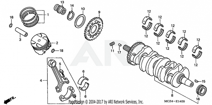 CRANKSHAFT + PISTON