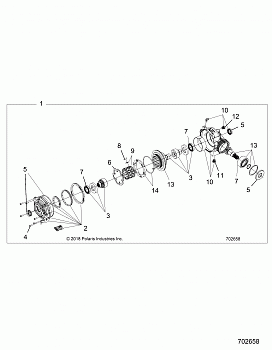 DRIVE TRAIN, FRONT GEARCASE (FROM 1/15/2019) - R19RSE99N1 (702658)