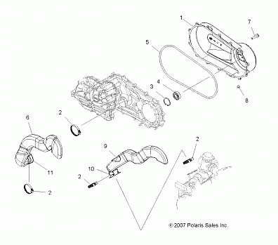 BODY, CLUTCH COVER - A08LB27AA (49ATVCLUTCHCVR08HAWK)