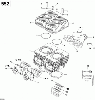 Cylinder And Exhaust Manifold 552