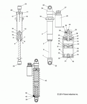 SUSPENSION, SHOCK, REAR TRACK (7044122) - S15DR6PEL (49SNOWSHOCKREAR7043959)