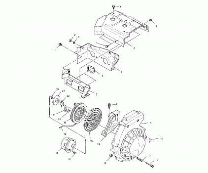 BLOWER HOUSING and RECOIL - S02LD3AS (4968406840C03)