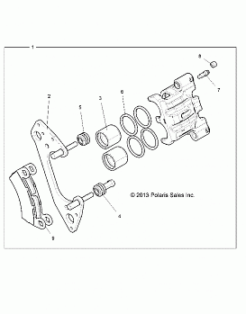 BRAKES, FRONT CALIPER - Z146T1EAM/EAW (49RGRCALIPER14RZR1000)