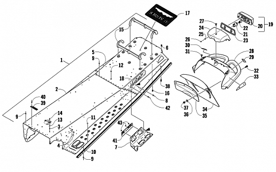 TUNNEL, REAR BUMPER, AND TAILLIGHT ASSEMBLY