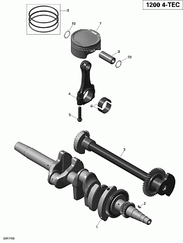 Crankshaft, Pistons and Balance Shaft - 1200 iTC 4-TEC