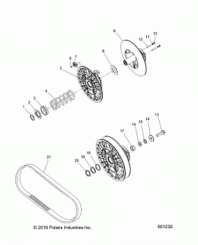 DRIVE TRAIN, CLUTCH, SECONDARY - S20CEA5BSL (601239)