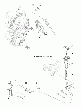 DRIVE TRAIN, GEAR SELECTOR - R13XE76AD/EAI (49ATVGEARSELECT13RZR4)